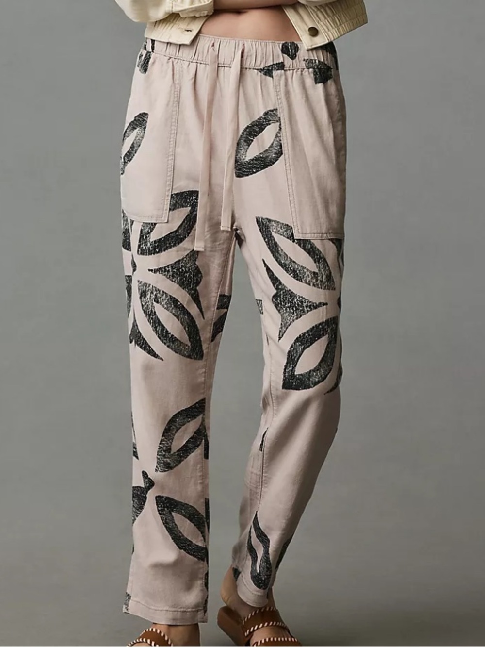 Anthropology Pilcro Betty linen blend drawstring pants